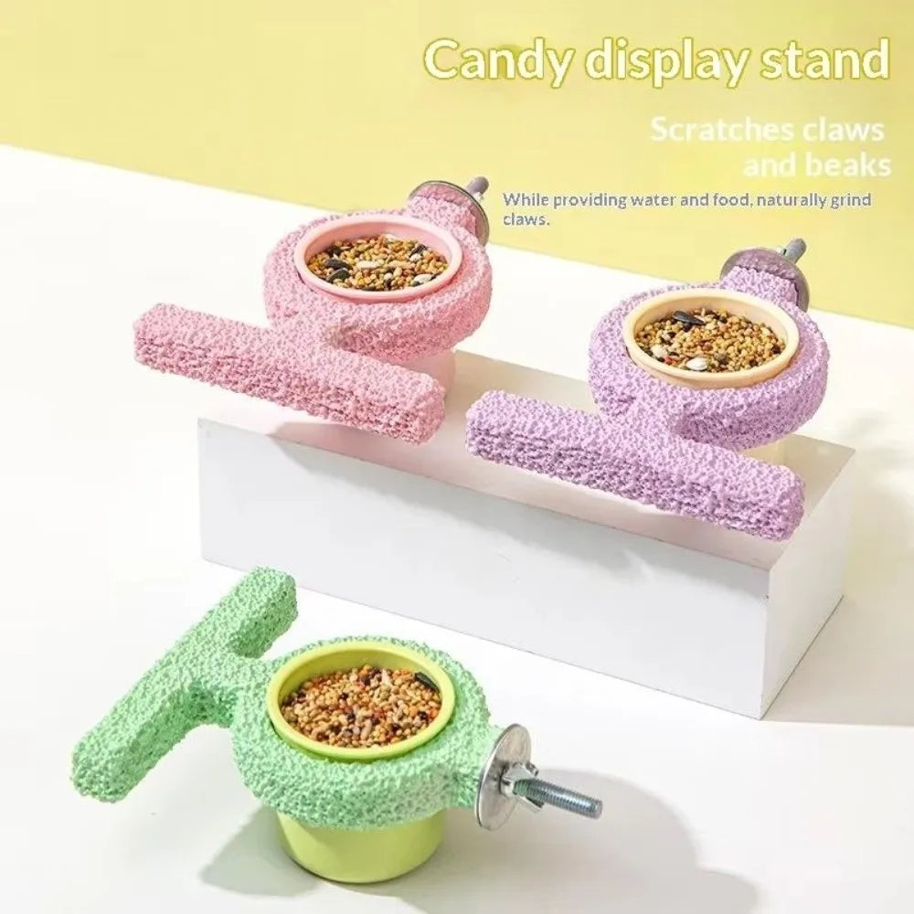 Resin Bird Cage Feeder Non-slip Jumping Platform Paw Grinding Sticks Wear-resistant Parrot Biting Rod Bird Perch Stand for Cage Vue
