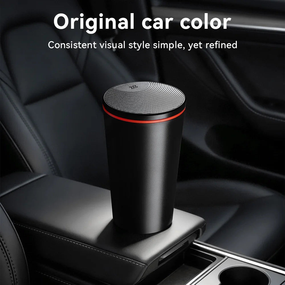 YZ Mini Car Trash Can Garbage Bin Storage Bucket Portable Interior Waste Organizer Container for Tesla Model 3 Y YL 2026 New Vue