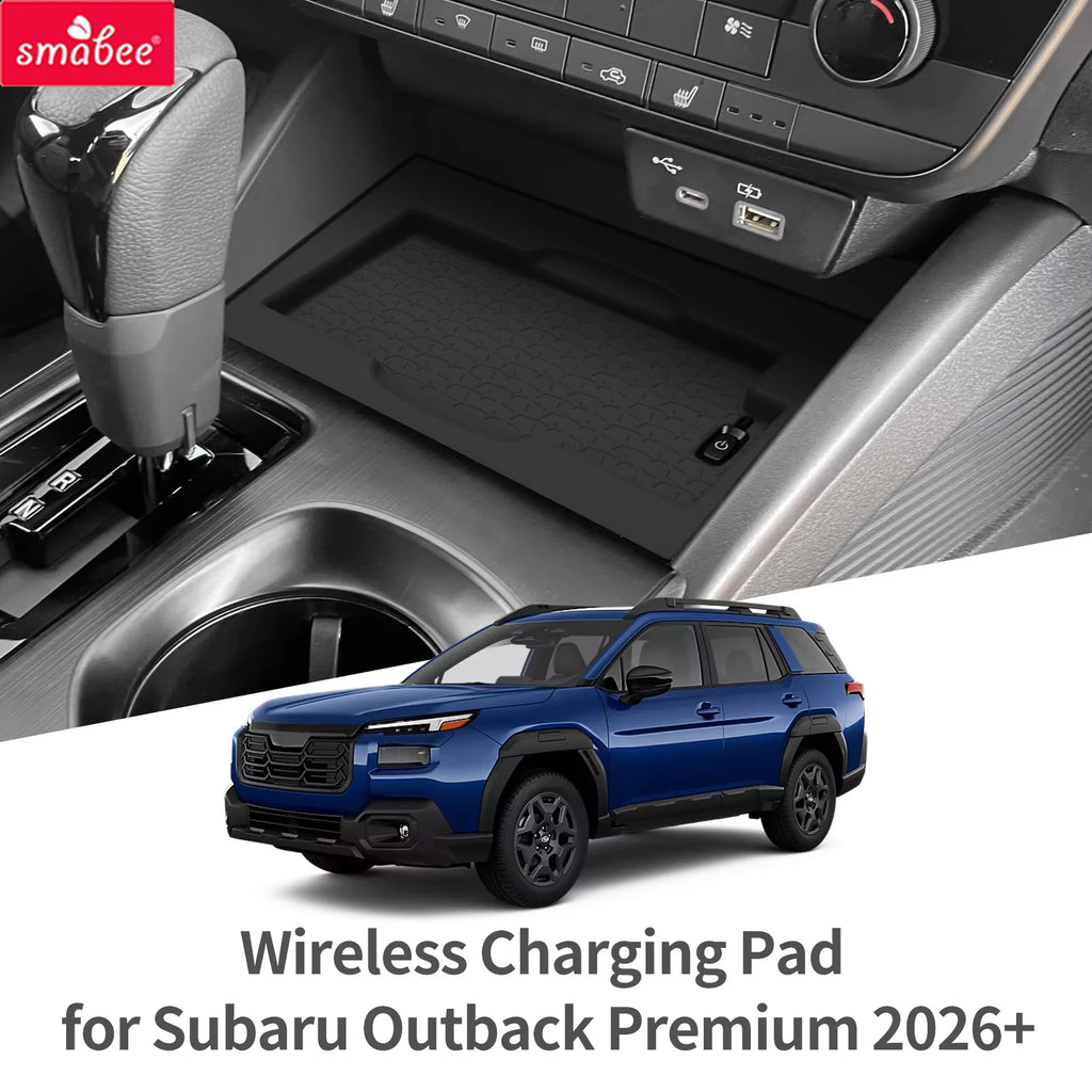 Smabee Left Drive for Subaru Outback 2026 Silicone Console Wireless Charging Pad Car Phone Wireless Charger Mat Accessiories Vue