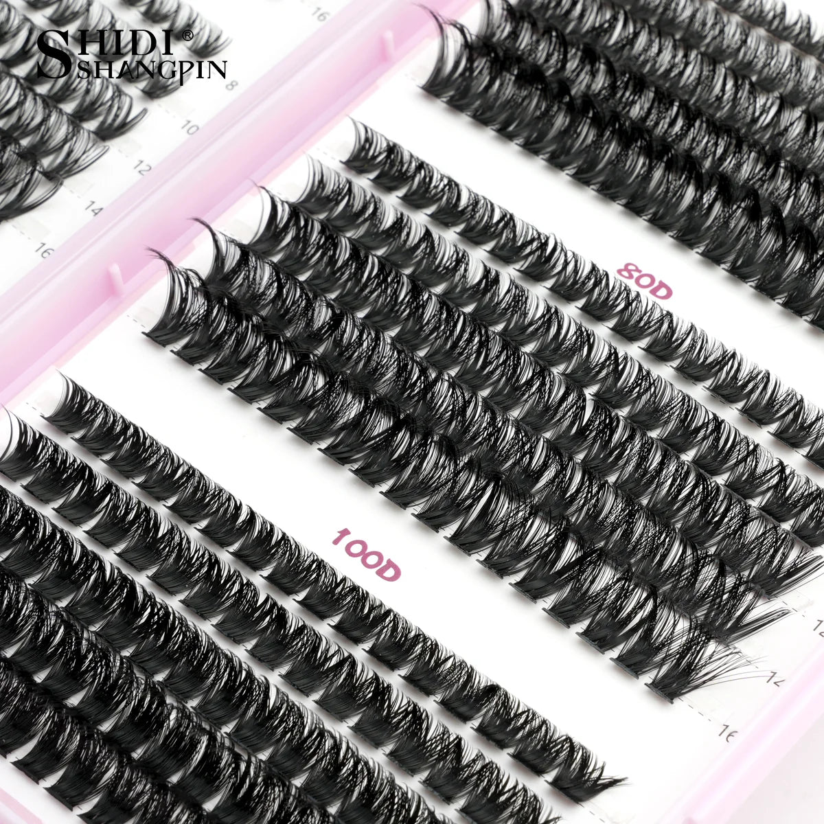 32/30/14Row Eyelash Extensions Kit 30D/100D Individual Lashes Kit 9-16mm Clusters Lashes Natural Long False Lashes Bond and Seal Vue