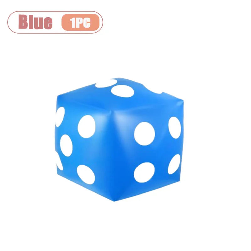 1-10pcs PVC Inflatable Dice for Bar Party Annual Meeting Interactive Game Giant Foam Numbered Cube for Adults Entertainment Vue Blue-1PC No plug