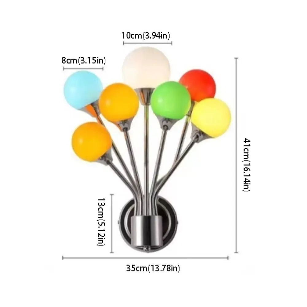 Glass Rainbow Balloon Wall Lamp Ambient Light Creative Design Decorative Wall Mounted Wall Mounted Art Decorative Vue