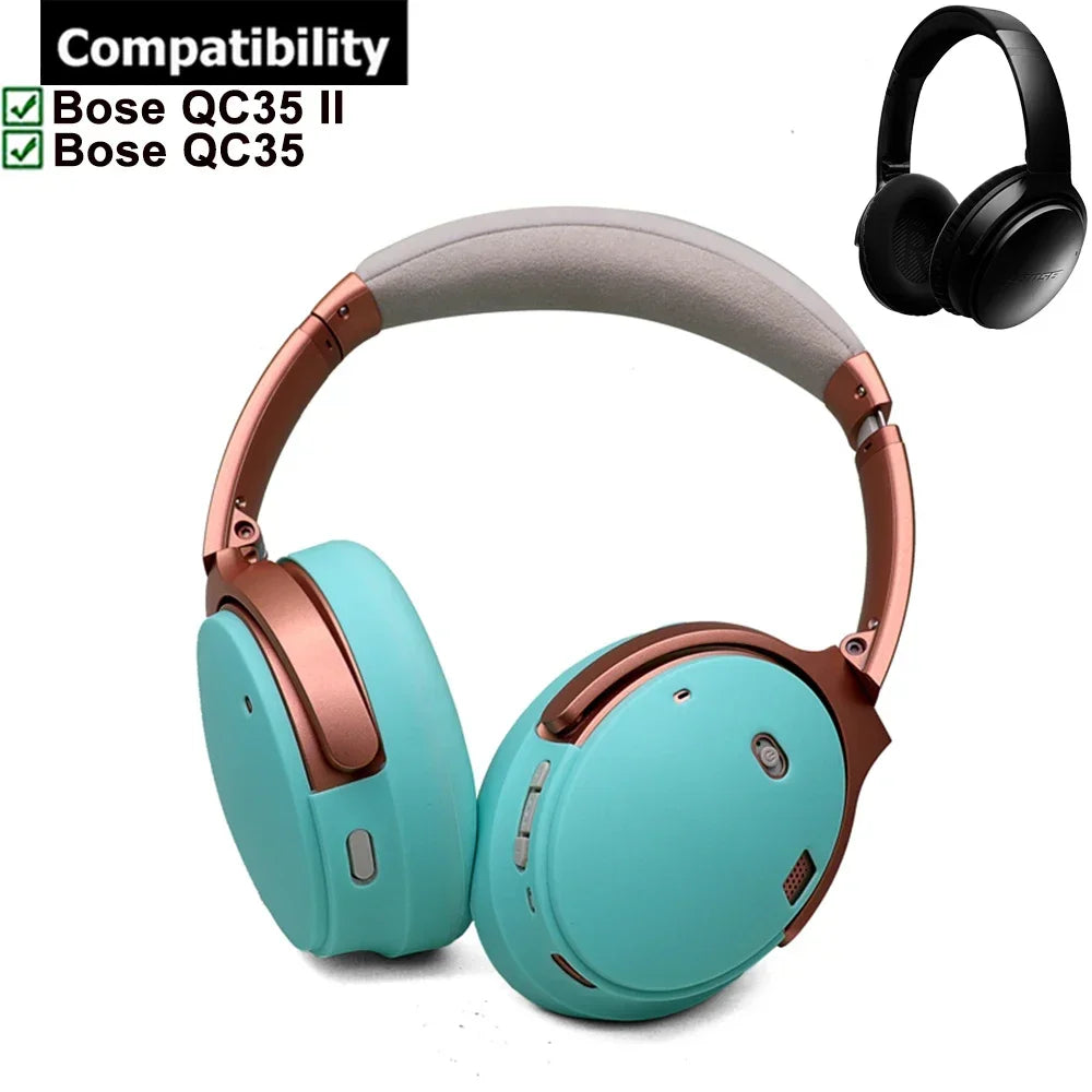 Protective Silicone Case Sweatproof Reusable Washable Cover Skin for Bose QuietComfort 35 QC35 I II Headphones Vue