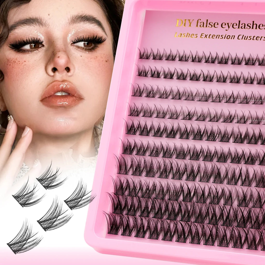 3/10 Row Cluster Lashes 60-120-200pcs 30D 7-14mm Mixed Lengths Ultra-Nature Look Thin Ultra-Soft Light Reusable For Beginners Vue