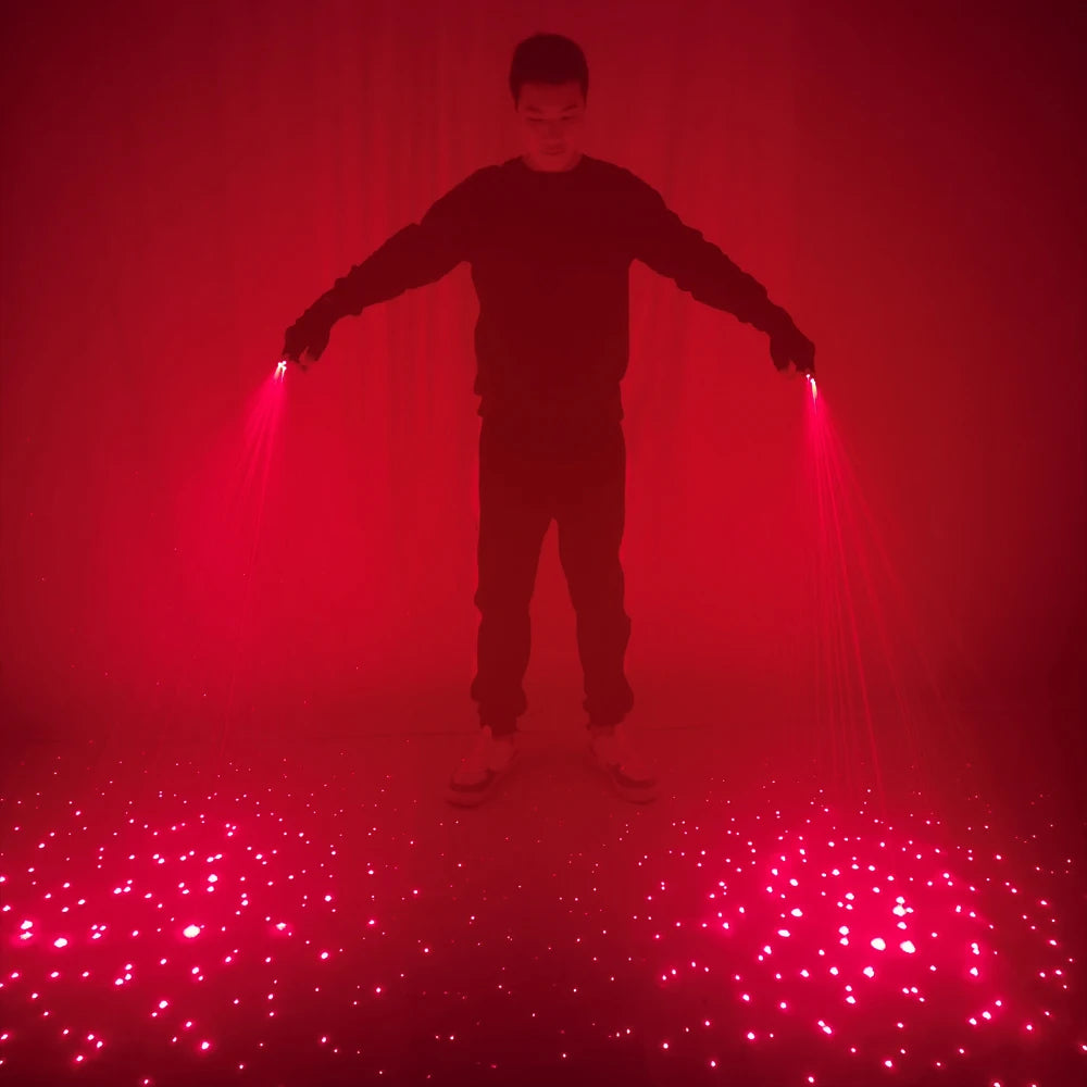 Sky Star Red Laser Gloves for Stage Performance LED Luminous Costumes Disco Ballroom Atmosphere Light Show Laser Light Vue