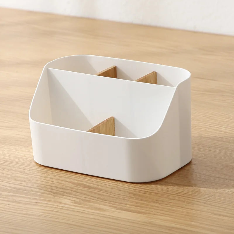 Desk Storage Box Office Supplies Box Makeup Cosmetic Desktop Organizer Plastic Storage Dividing Box for Office Living Room Vue