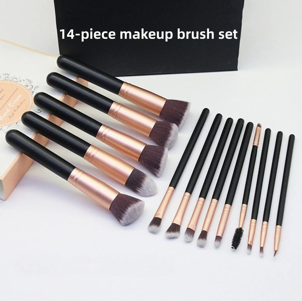 14PCS Professional Makeup Brushes Set Premium Makeup Kit Synthetic Hair Foundation Power Eyeshadows Blending Beauty Tools Vue