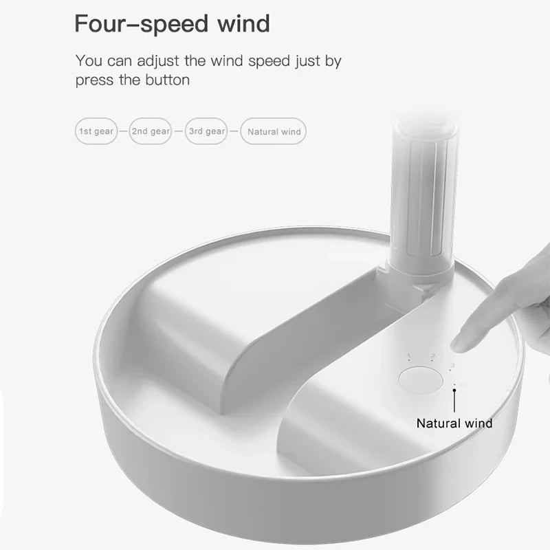 ROFAELEC USB Rechargeable Desktop Fan – Telescopic Folding Rechargeable Desktop Fan Vue