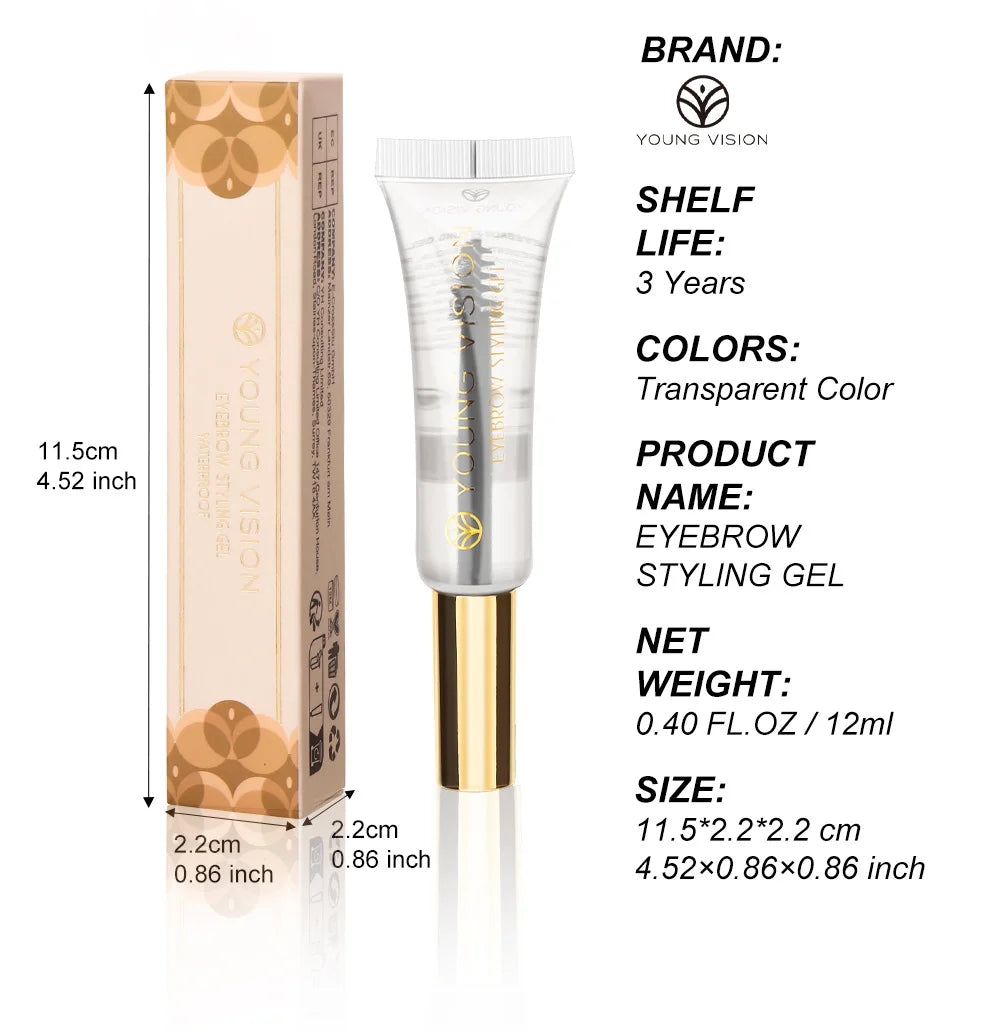 Eyebrow Shaping Gel Transparent Waterproof Eyebrow Shaping Gel Natural Long Lasting 3D Eyebrow Vue