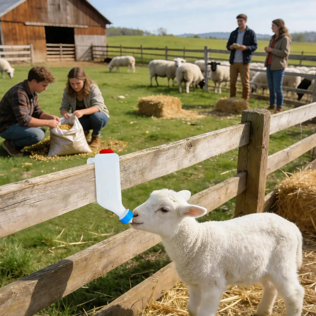 2Pcs Lamb Bottle Goat Milk Drinker with Scale Lamb Watering Bottle for Farm Barn Ranch Fence Outdoor Livestock Dwarf Doeling Vue