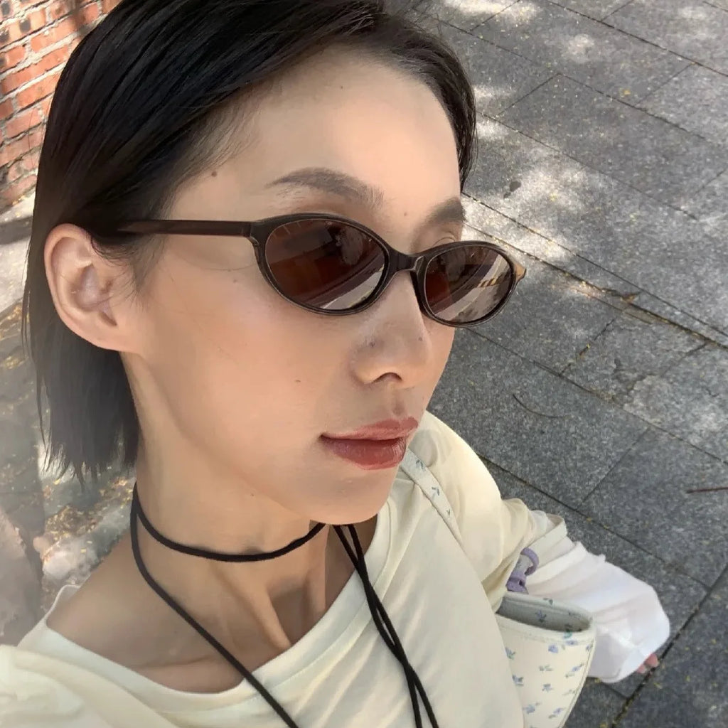 Small Oval Sunglasses Unisex Vintage UV400 Party Shades Fashion Sunglasses Vue