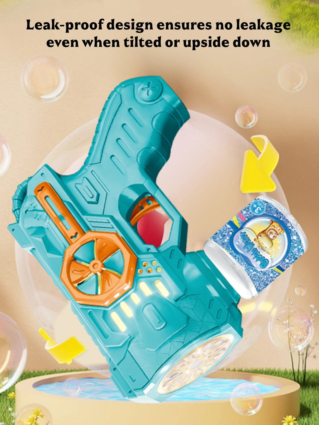 Bubble Gun Toys, Colorful Body Bubble Machine for Kids Outdoor Summer Gift (Not Included Battery, Not Contain Bubble Liquid) Vue