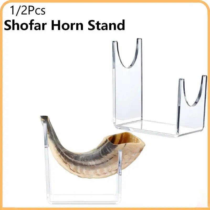 1Pcs Transparent Acrylic Stand Shofar Horn Display Stand Swords Bracket U-shaped Rack Holder For Office Home Decoration Vue