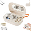 Portable Rechargeable Ultrasonic Contact Lens Cleaner Case Compact Deep Cleaning Device Machine for Travel Office Vue Beige