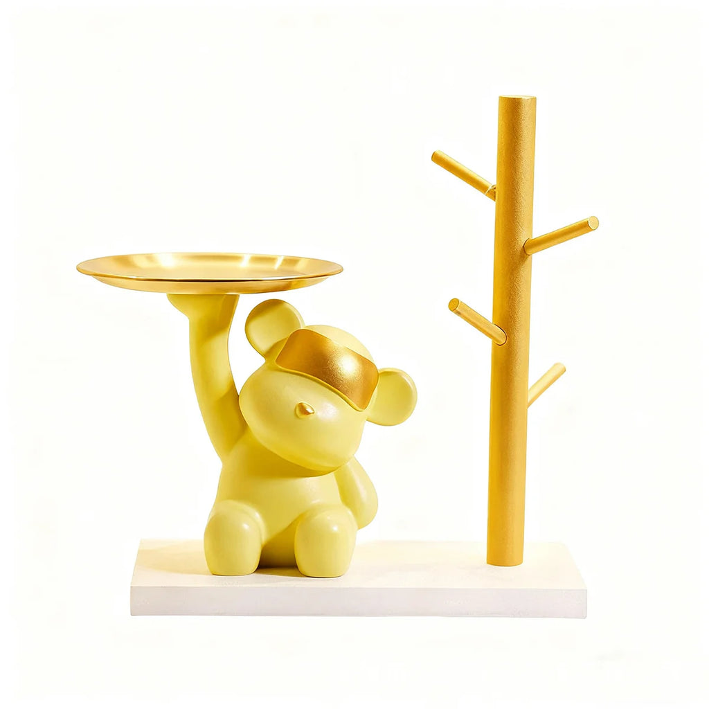 Covering Eyes Bear Key Tray Decorative Catchall For Living Room Entryway Console Table Shoe Cabinet Home Accent Gift For Women Vue A6