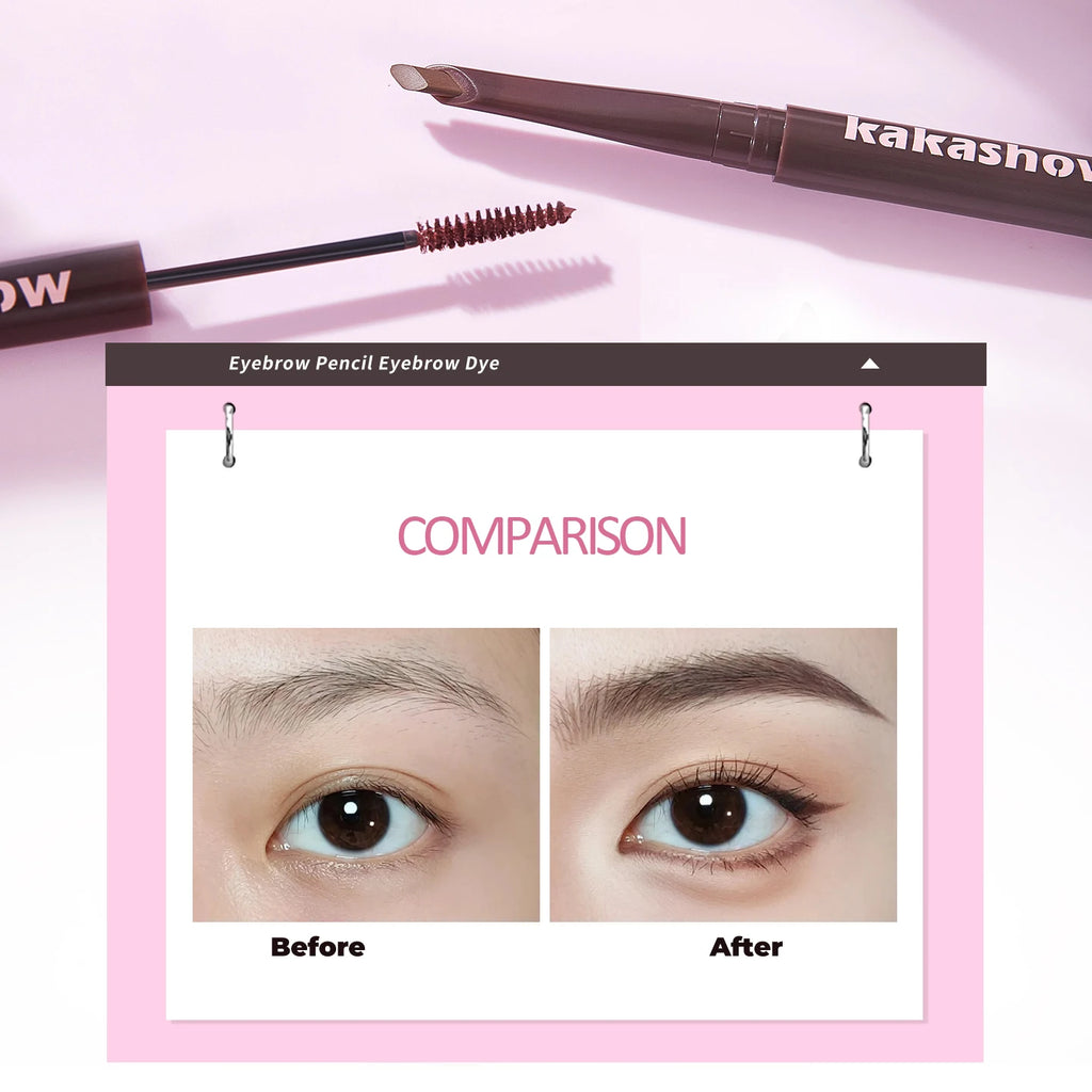 Kakashow Double Headed Eyebrow Pen, Eyebrow Dyeing Cream, Long Lasting Color Rendering, Eyebrow Pen Cream Vue