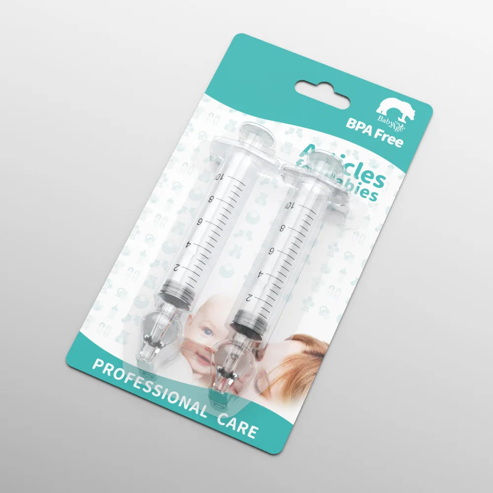 vvocci 2Pcs Baby Nose Washing for Children Tube Syringe Nasal Aspirator Cleaner Baby Nose Cleaner Rhinitis Nasal Washer Needle Vue B251 -White 2pcs