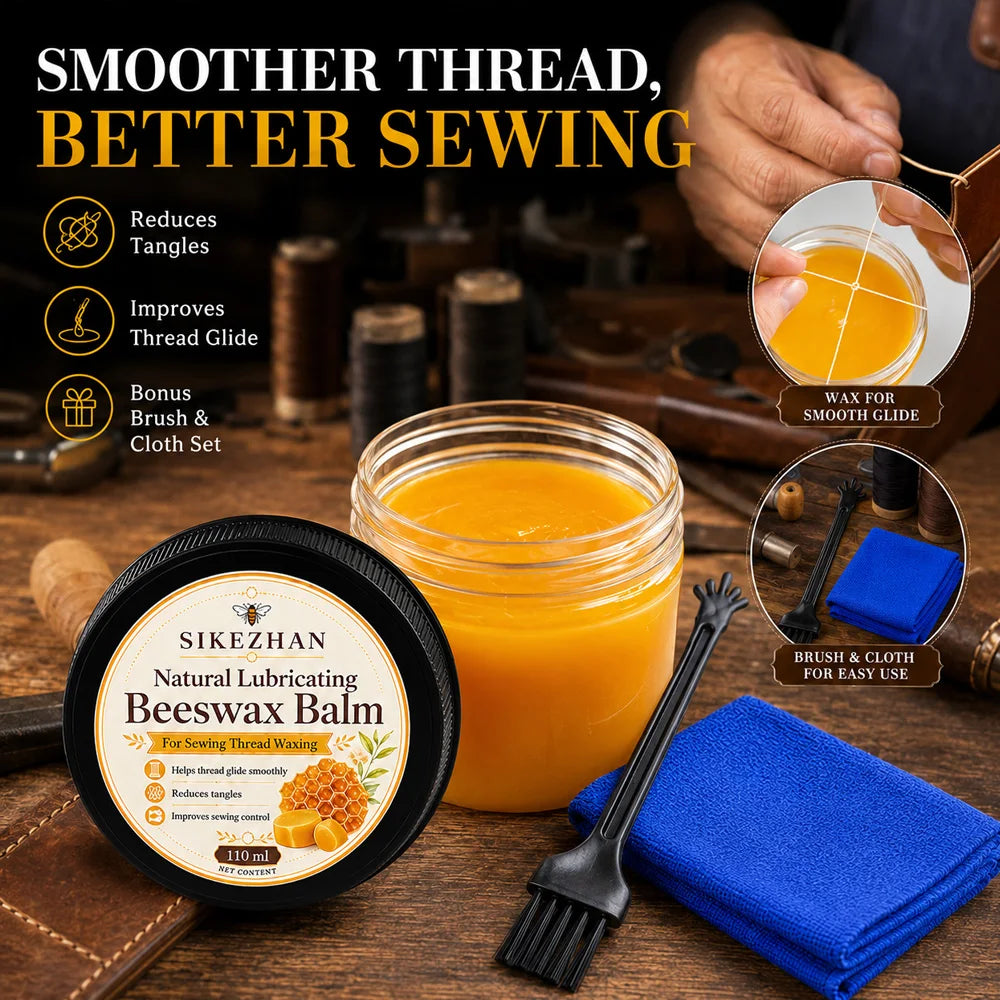 Natural Beeswax Thread Lubricant 110ml Smooth Glide Sewing Wax Balm Reduce Tangles Fraying Hand Quilting Embroidery Accessory Vue