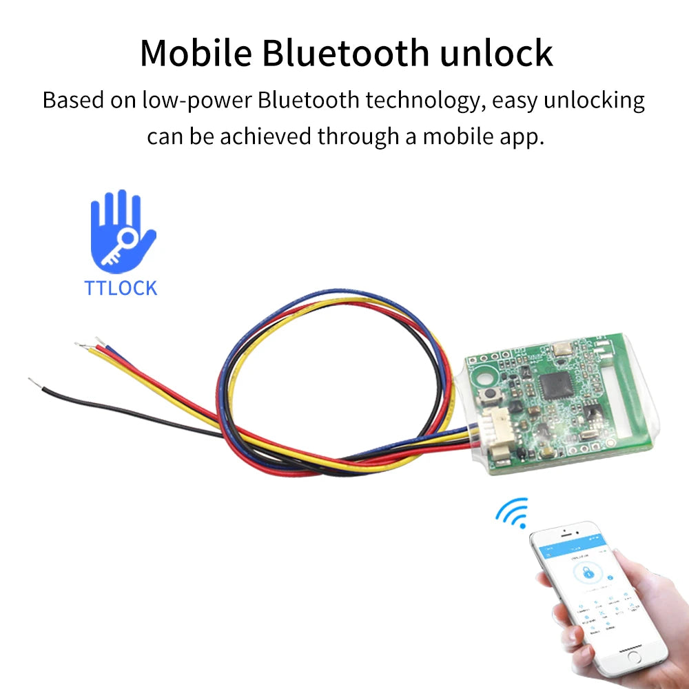 4.5-10VDC BLE5.0 Smart Door Lock Module Remote Control Switch module for TTLOCK App Unlock with G2 Option for Alexa Google home Vue