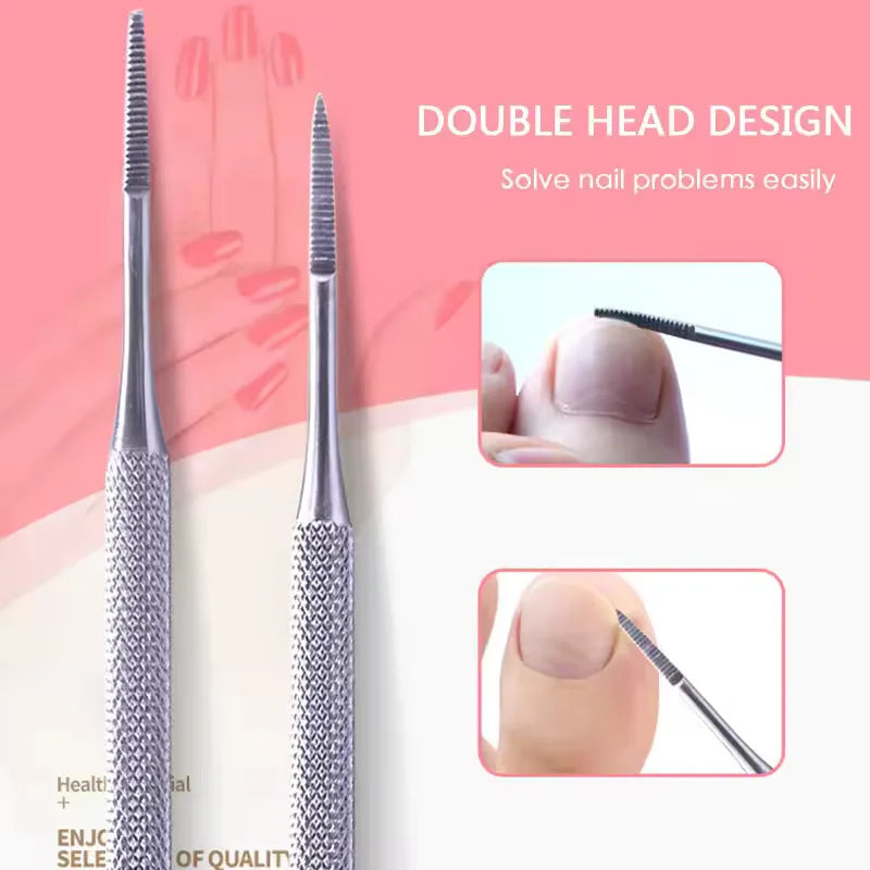 Stainless Toe Nail Ingrown Toe Nail Lifter File Double Ended Sided Manicure Pedicure Toenails Clean Foot Care Correction Tool Vue