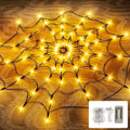 Halloween Spider Web Glowing Lamp 70LED Battery Powered 8 Modes For Haunted House Scene Ghost Festival Home Party Holidays Decor Vue Orange