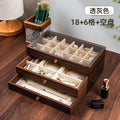 Multi-layer Wooden Jewelry Box Transparent Window Rings Necklace Jewelry Storage Case Organizer Bracelet Earrings Vue Set 2