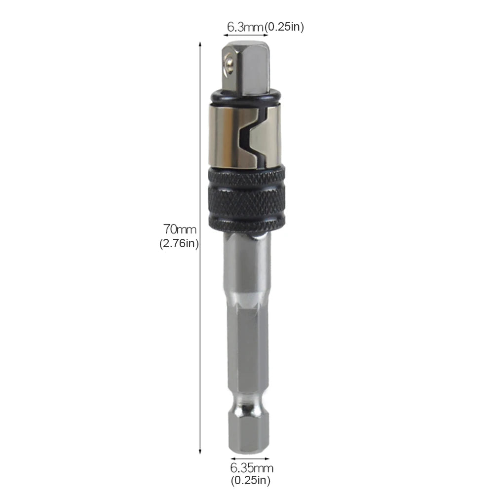 2-Pack Hex Socket Converter & Drill Bit Adapter for Impact Drill Drill Socket Adapter Vue