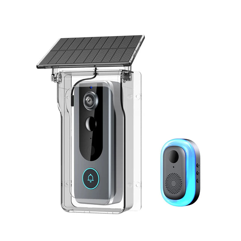 Tuya Doorbell with Solar Rain Cover Camera Wireless Video Doorbell Wifi PIR Human Body Sensing Outdoor Door Bell Video Intercom Vue Set1