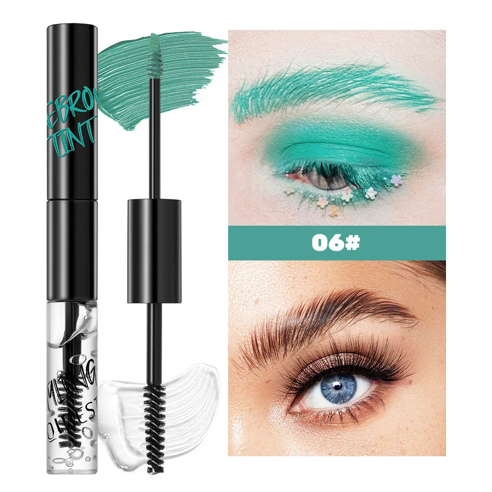 Double-ended Eyebrow Mascara Eyebrow Styling Gel Waterproof Fast Dry Eyebrow Enhancer Dye Gel Make-Up Blue Black White Mascara Vue 06