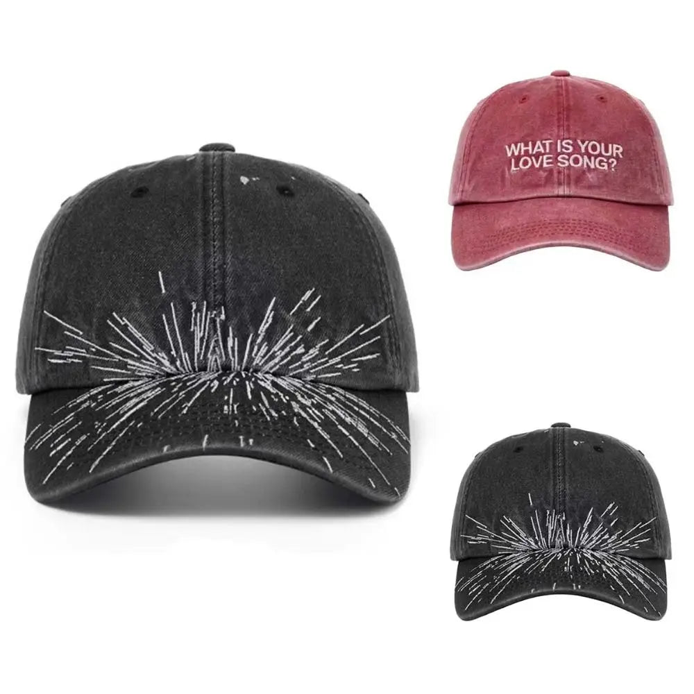 Printed Design Washed Cotton Baseball Cap Soft Adjustable Distressed