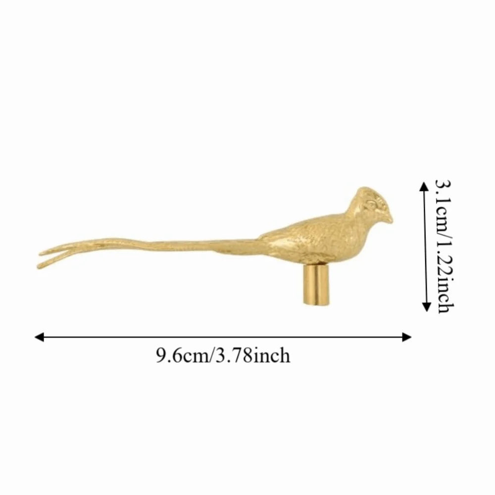 Retro Longtail Bird Brass Handle Vintage Furniture Hardware Cabinet Door Knobs Push-pull Gold Wardrobe Drawer Pulls Furniture Vue