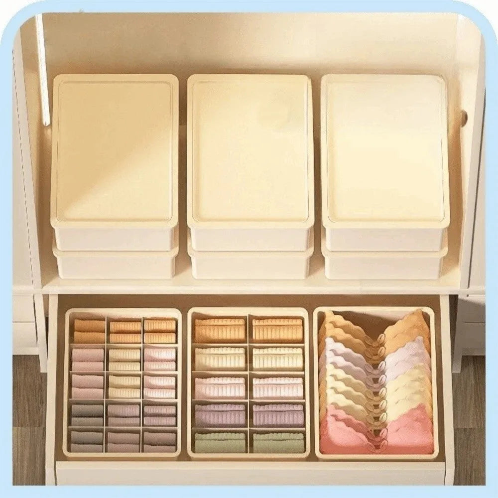 With Cover Underwear Storage Box Dustproof Stable Stacking Bra Drawer Organizer Multifunctional Socks Storage Box For Socks Vue