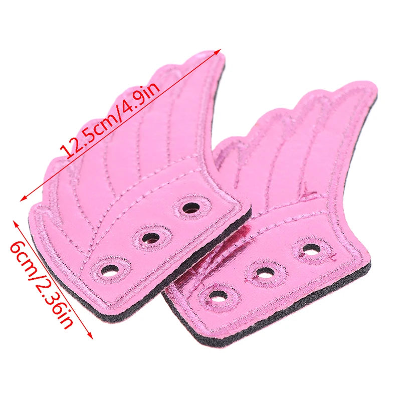1 Pair Kids Foils Shoes Sneaker Angel Wing Girls Boys Clothing Decor DIY Accessories Vue