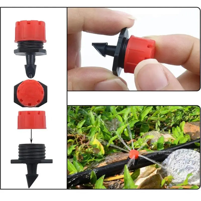 50 100pcs Adjustable Water Sprinkler Nozzle for Garden Irrigation with Thread Connection for Lawn and Plants Coverage Vue