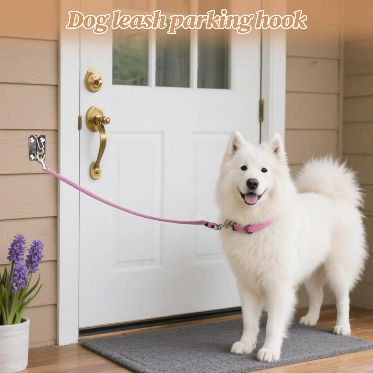 Heavy Duty Dog Lead Rope Hook for Wall - Escape-Proof Wall Mounted Tie Out Hook for Large & Small Pets, Indoor Outdoor Vue