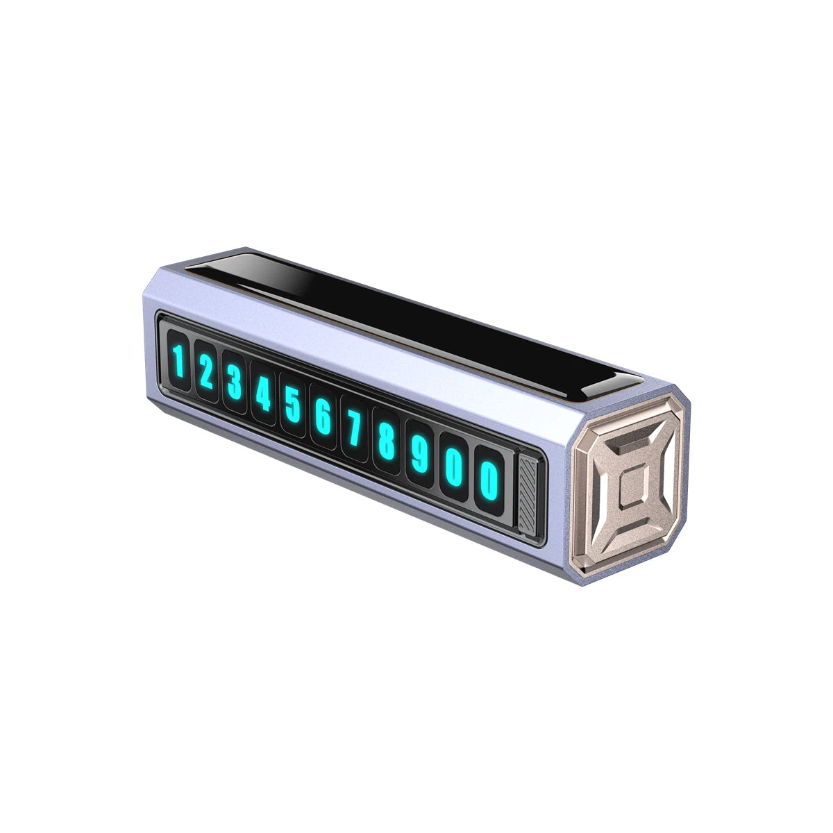 Solar Car Phone Number Plate Led Lighting Temporary Parking Card Hidden Plates Car Park Stop Multiple Number Parking Gadgets Vue Pruple