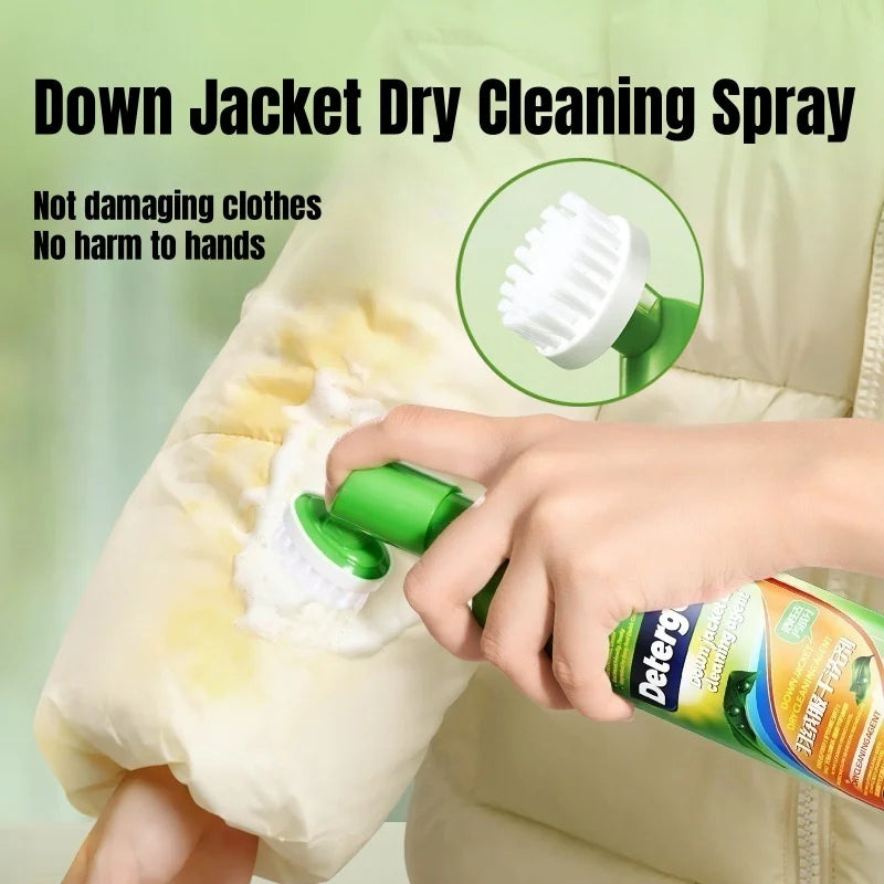 Down Jacket Dry Cleaning Spray Downwear Detergent Agent Dry Cleaner Oil Stain Remover Down Jacket Clothing Foam Cleaning Liquid Vue