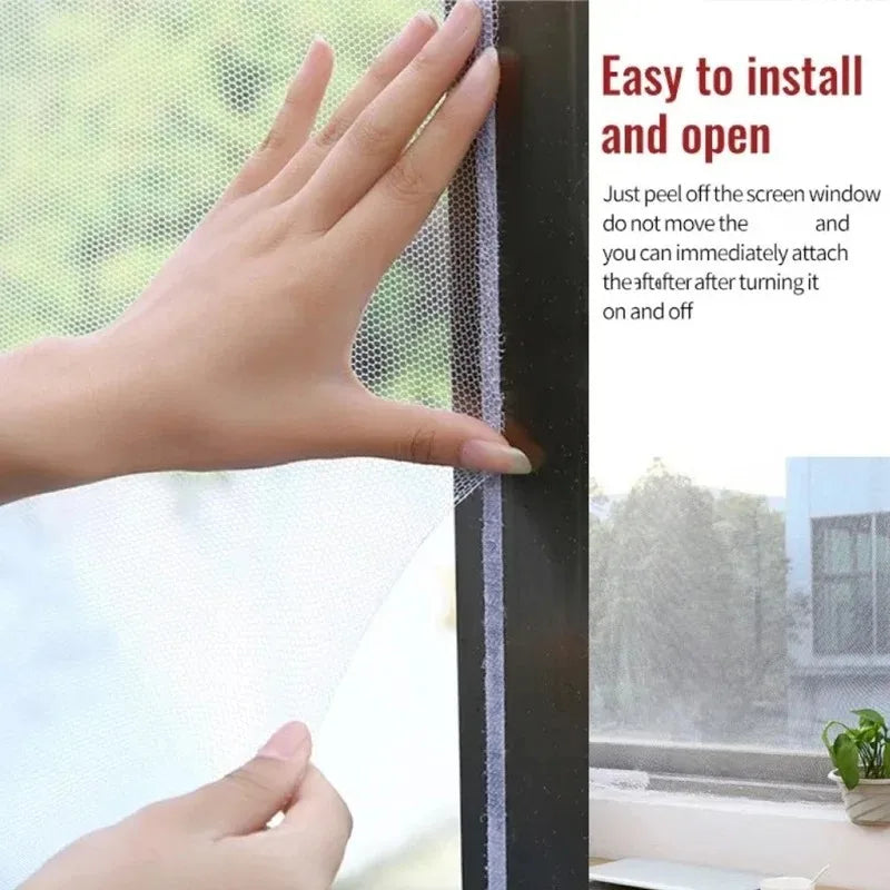 1-10PCS Simple Invisible Window Screen Mosquito Net Self Adhesive Thickened Polyester with Velcro for Home Window Vue