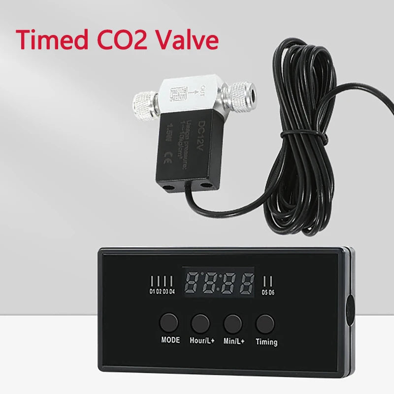 Aquarium CO2 Timed Electric Valve | Digital Timer & Bubble Counter Aquarium CO2 Valve Vue