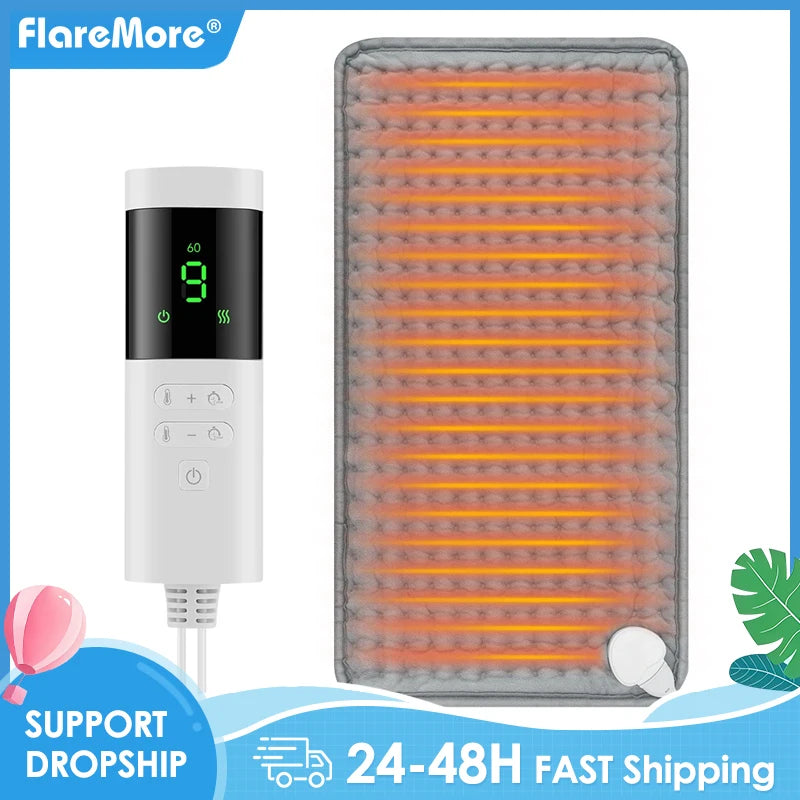 Electric Heating Pad Heat Mat with 9 Levels Constant Temp 4 Gear Timer Body Warming Thermal Mat for Abdomen Hand Leg Thermal Mat Vue