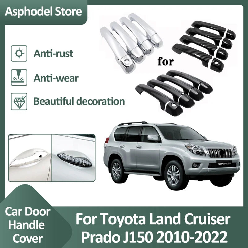 Door Handle Cover Trim For Toyota Land Cruiser Prado 150 J150 2010~2022 Atuo Exterior Protective Accessories Stickers Luxurious Vue