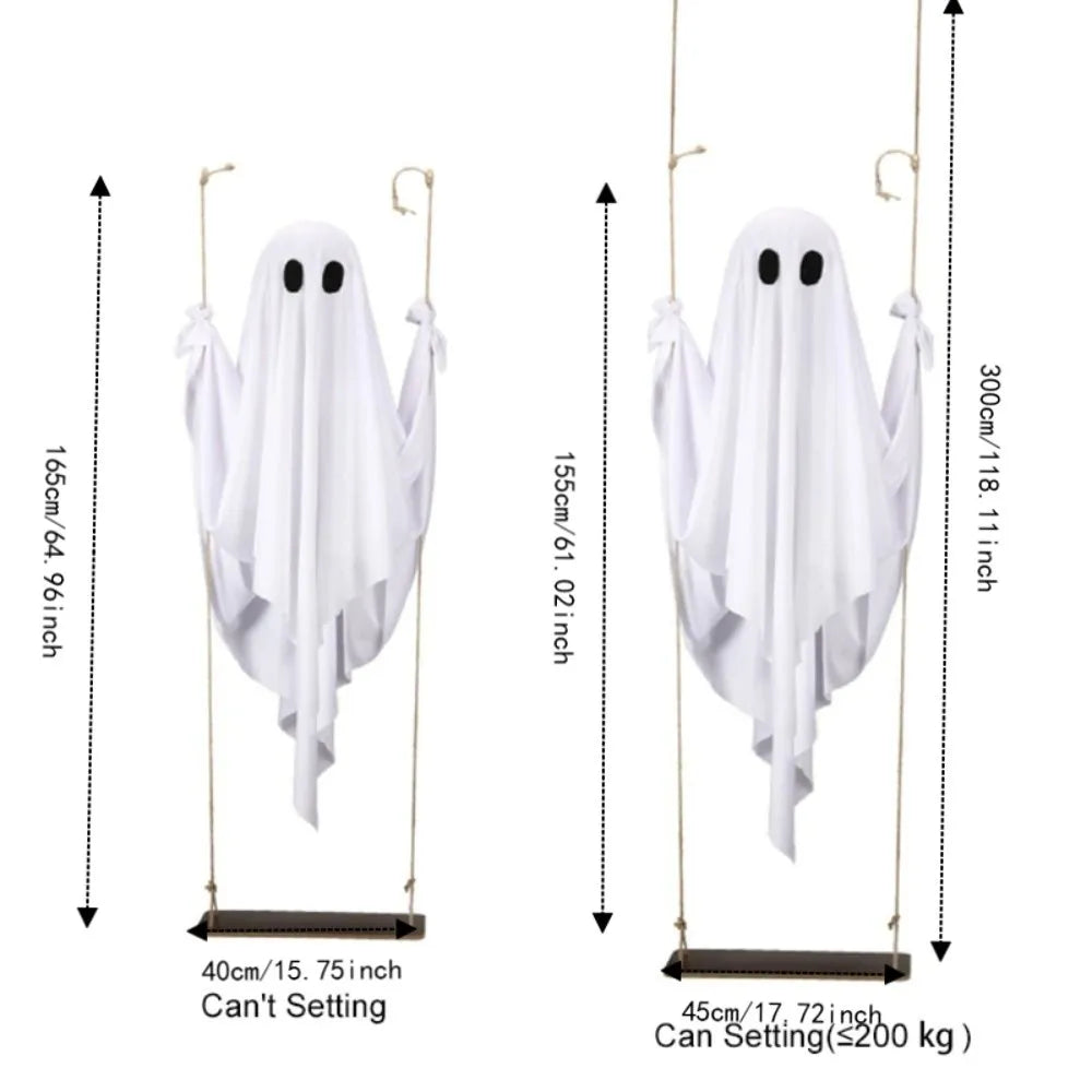 Luminous Halloween Hanging Swing Ghost Remote-controlled Adjustable Brightness Lighted Swing Ghost Pendant LED Large Vue