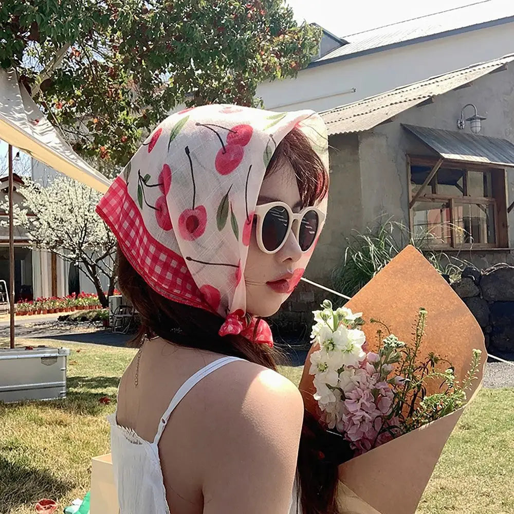 Flower Printed Headscarf Gentle INS Sun Protection Headband Towel