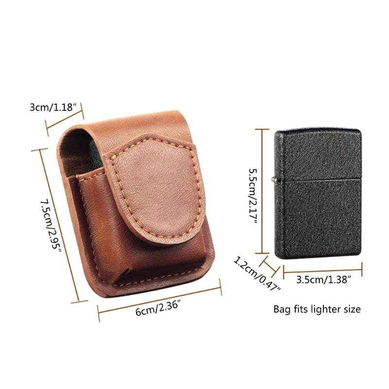 OOTDTY PU Leather Lighter Case – Compact Portable Holder Lighter Case Vue