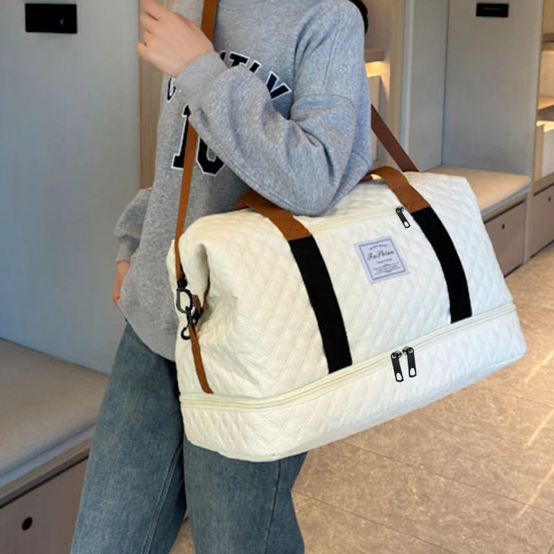 Quilted Travel Duffle Bag Multi-color Casual Single Shoulder Vacation