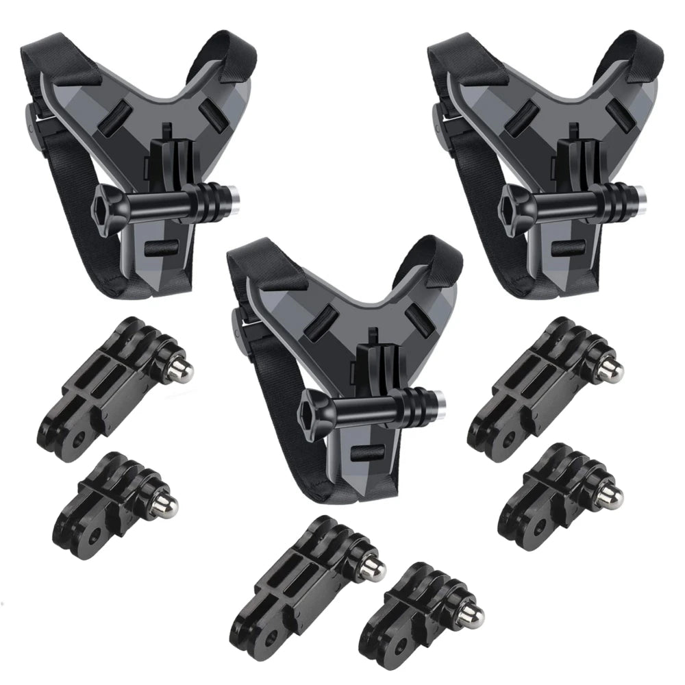 Helmet Strap Mount For Gopro Hero 12 11 10 9 8 7 6 5 4 3 Motorcycle Yi Action Sports Camera Mount Full Face Holder Accessories Vue 3 Sets