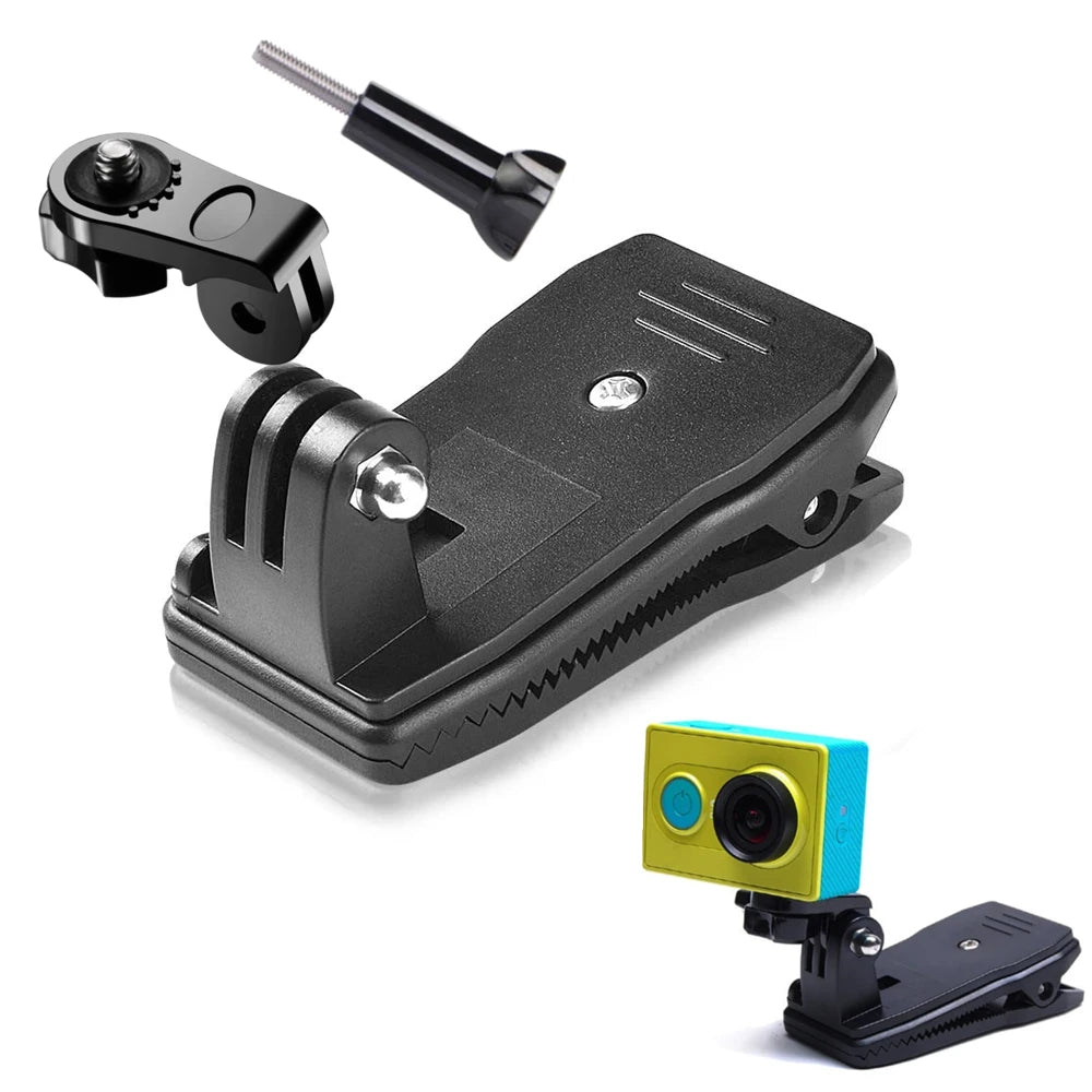 Backpack Strap Clip 360 Degree Rotation Hat Belt Clamp Mount For Gopro Hero 11 10 9 8 Action Camera Accessories Vue