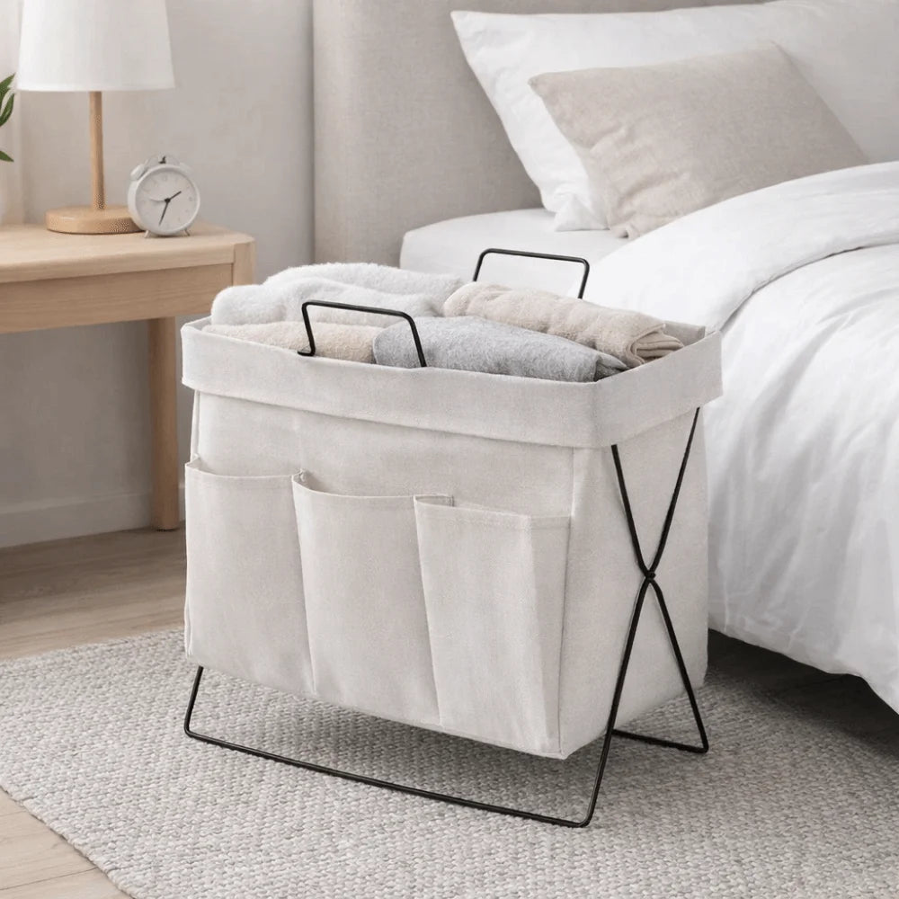 Large Capacity Dirty Clothes Storage Basket Folding with Handle Snack Clothes Basket Space Saving Clothing Storage Basket Vue