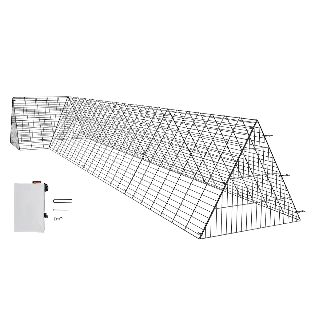 Portable Chicken Tunnel Run 157.5" Corner Frame & Waterproof Cover Chicken Tunnel Run Vue