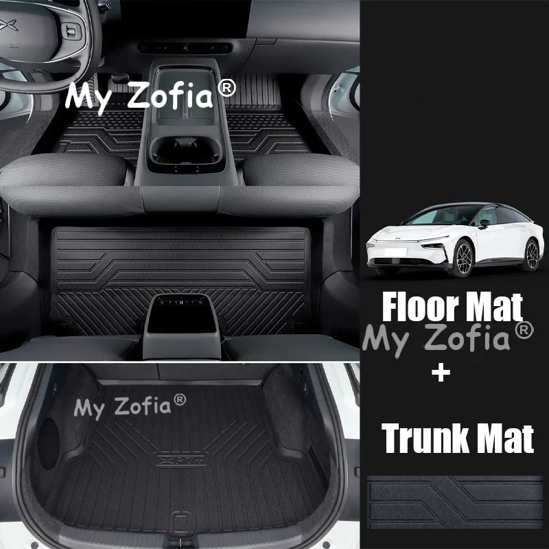 For Xpeng P7+ 2026 2027 Car TPE Floor Mats All Weather Waterproof Anti-Slip Liner Mat Foot Pads Carpet Accessories Vue B